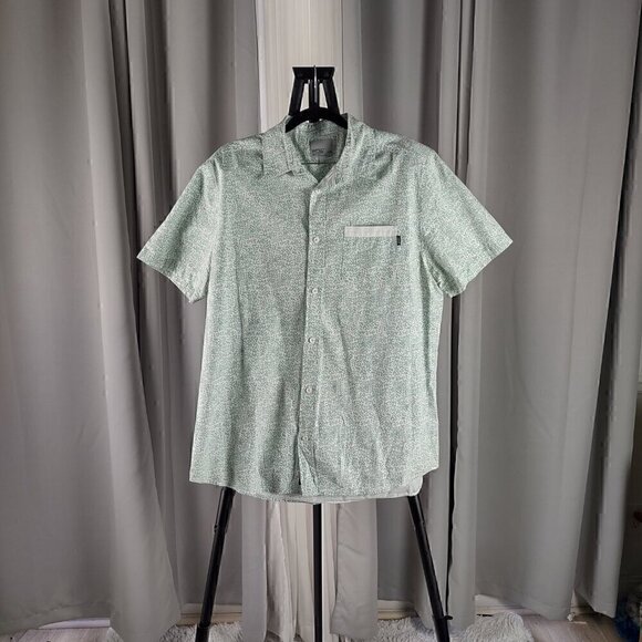 Wesc Other - WESC 100% Cotton Pastel Green White Fitted Button Down Short Sleeve Shirt Size L